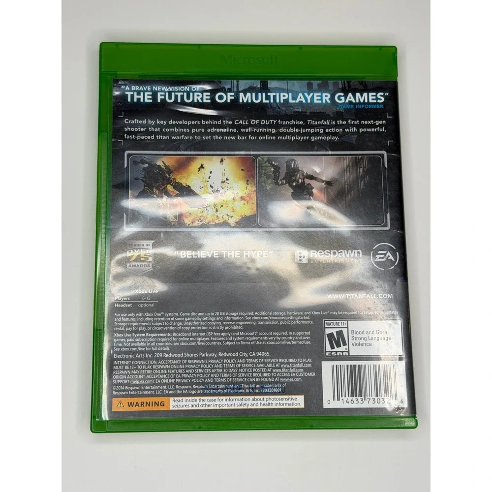 Titanfall XBOX One Video Game Respawn EA Games Complete Shooter Mature Action